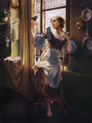  "Cinderella's New Day" - 신데렐라 Oil Painting