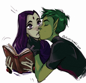  Beast Boy and Raven キッス