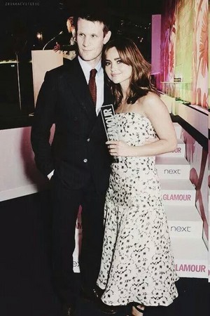 Jenna Coleman with Matt Smith at Glamour Women of the Year 2014 Awards