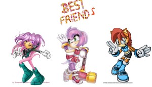  Julie-su, Amy Rose and Sally Acorn are Best Друзья