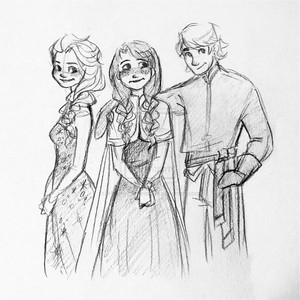  Kristoff, Anna and Elsa