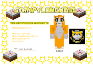 Oscar age 11 I LOVE watching Stampy's Minecraft let's play videos!!!!
