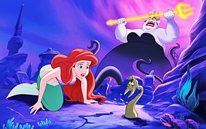  Walt 迪士尼 Book 图片 - Princess Ariel, King Triton & Ursula