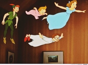  Walt 디즈니 Production Cels - Peter Pan, Michael Darling, John Darling & Wendy Darling