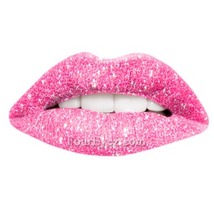  merah jambu glitter lips