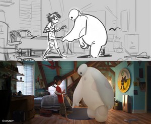 Big Hero 6 - Storyboard to final version of the movie