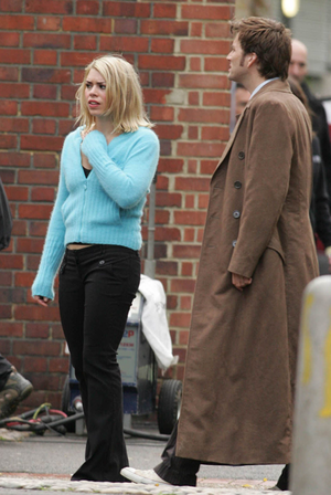  David and Billie on set of Doctor Who