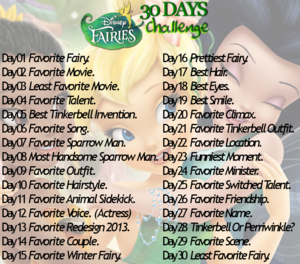 Disney Fairies 30 Days Challenge.