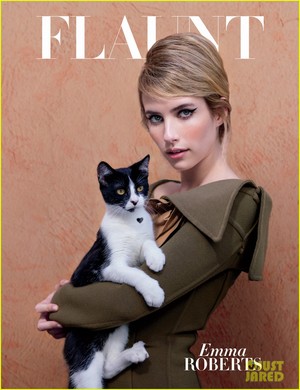  Emma Roberts Gets Catty for Flaunt's Latest Cover