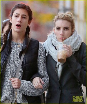  Emma Roberts walks arm in arm with her younger sister Grace on Tuesday (October 28) in New York City