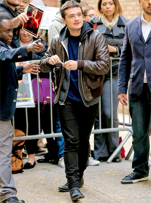  Josh Hutcherson arriving at Live with Kelly and Michael on November 12th, 2014