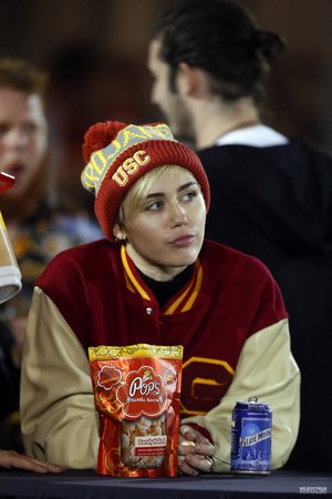  Miley and Patrick at the USC Game - November 14