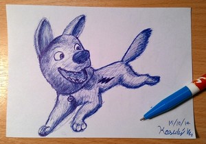  My First Bolt pen sketch
