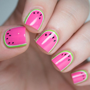  Nail art watermelon, tikiti maji