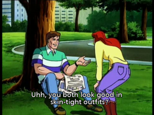 Uhh, you both look good in skin-tight outfits?