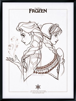  Walt disney fã Art - queen Elsa & Princess Anna