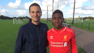  Gregoire Akcelrod and Joseph Akono Visit Liverpool Football Club