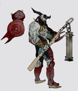 Iron Bull concept art in The Art of Dragon Age: Inquisition