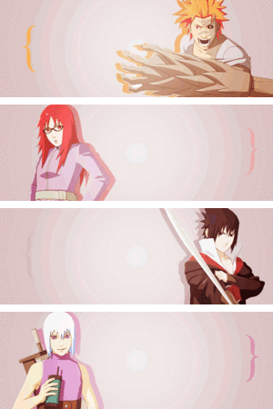  Juugo, Karin, Sasuke, Suigetsu
