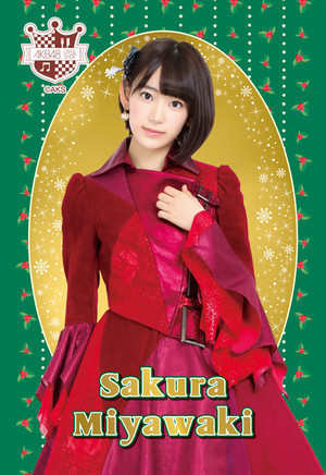  Miyawaki Sakura - akb48 navidad Postcard 2014