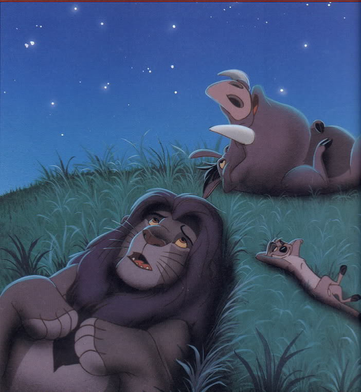Simba with Timon and Pumbaa
