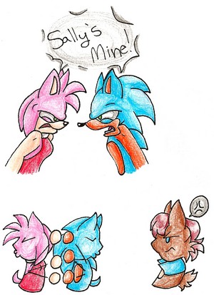  Sonic and Amy fight for Sally
