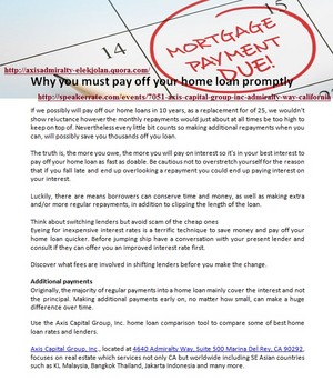  Why 당신 must pay off your 집 loan promptly