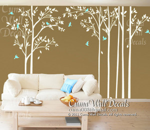 tree wall decal birds wall decals office wall mural nursery wall sticker children wall decals -