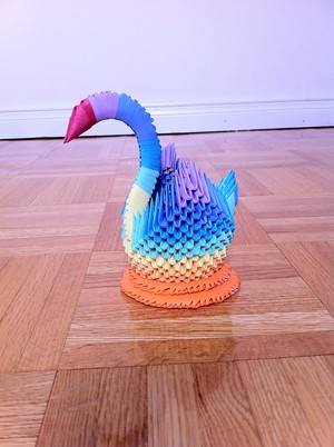  3D Origami angsa, swan