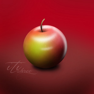  3D epal, apple drawing sejak me