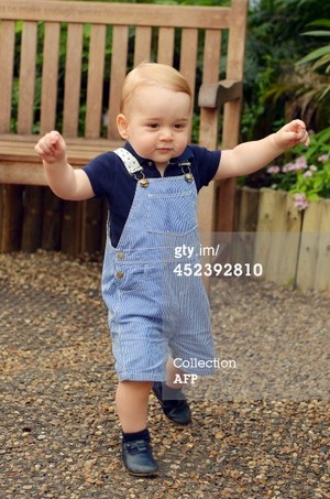  A photograph taken in London on Wednesday July 2, 2014, to mark Britain's Prince George's first birt