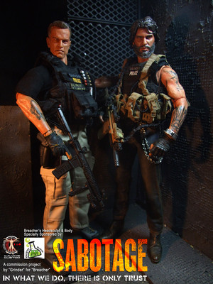  Calvin's Custom One Sixth Scale Arnold Schwarzenegger as Breacher in Sabotage figure
