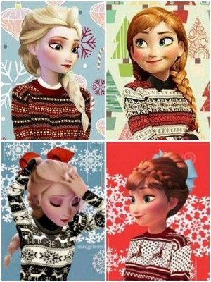  क्रिस्मस Elsa and Anna