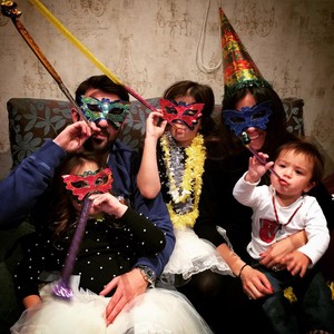David villa's family , new year eve 