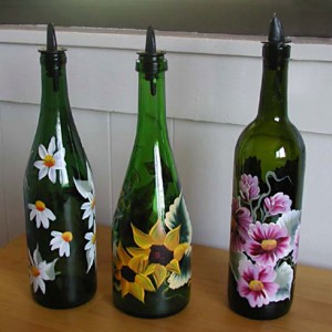 Glass painting-bottles