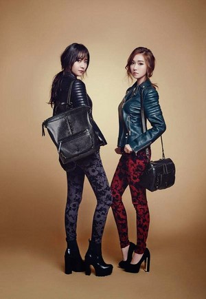 Jessie(ex-member)and  her sister Krystal f(x) pose for lapalette
