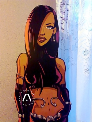  One of my greatest treasures, Animated Aaliyah life size stand up! ♥