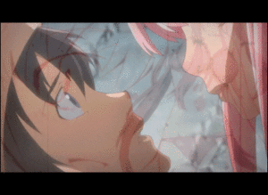  Yuno and Yukiteru ciuman GIF