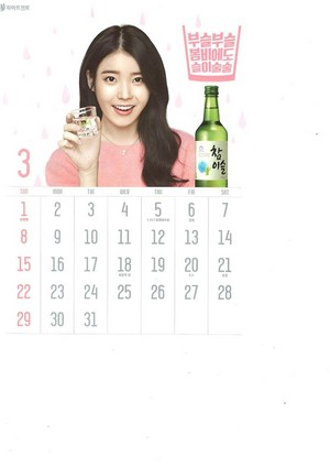  [SCANS] आई यू Chamisul Soju 2015 Calendar.