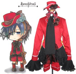  Black Butler Hoắc quản gia Ciel Phantomhive Red Boy Lolita Cosplay Costume