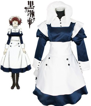  Black Butler Kuroshitsuji Mey-Rin Maid Cosplay Costume