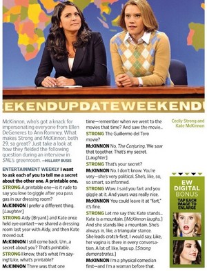  Cecily Strong and Kate McKinnon in Entertainment Weekly, December 2013