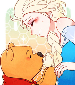  Elsa and Winnie the pooh