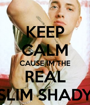  Keep calm cause I'm the real Slim Shady