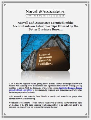  Norvell and Associates Certified Public Accountants on Latest Tax Tips Offered kwa the Better Busines