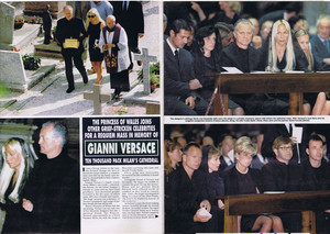  Princess Diana was pictured attending the funeral in Milan of fashion designer Gianni Versace
