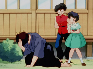  Ranma 1/2 Ranma and Akane (and Kuno, kneeling after having eating Akane's food)