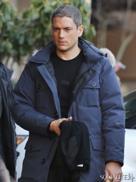 Wentworth Miller and Grant Gustin film the hit CW show 