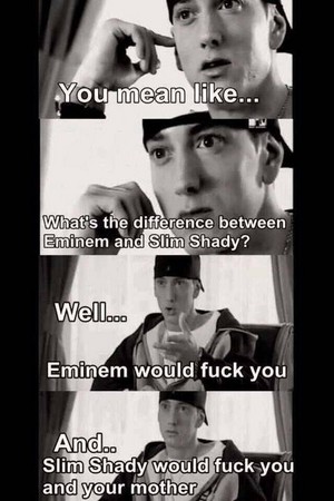  What's the difference between 에미넴 and slim shady?