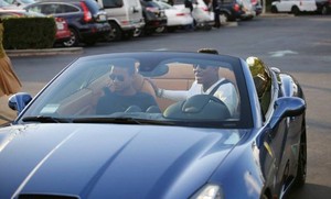  jaafar jackson with dad jermaine jackson in ferrari car in calabasas